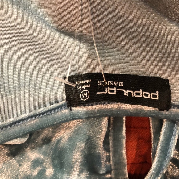 - - Blue crushed velvet dress new without tag - Picture 6 of 7